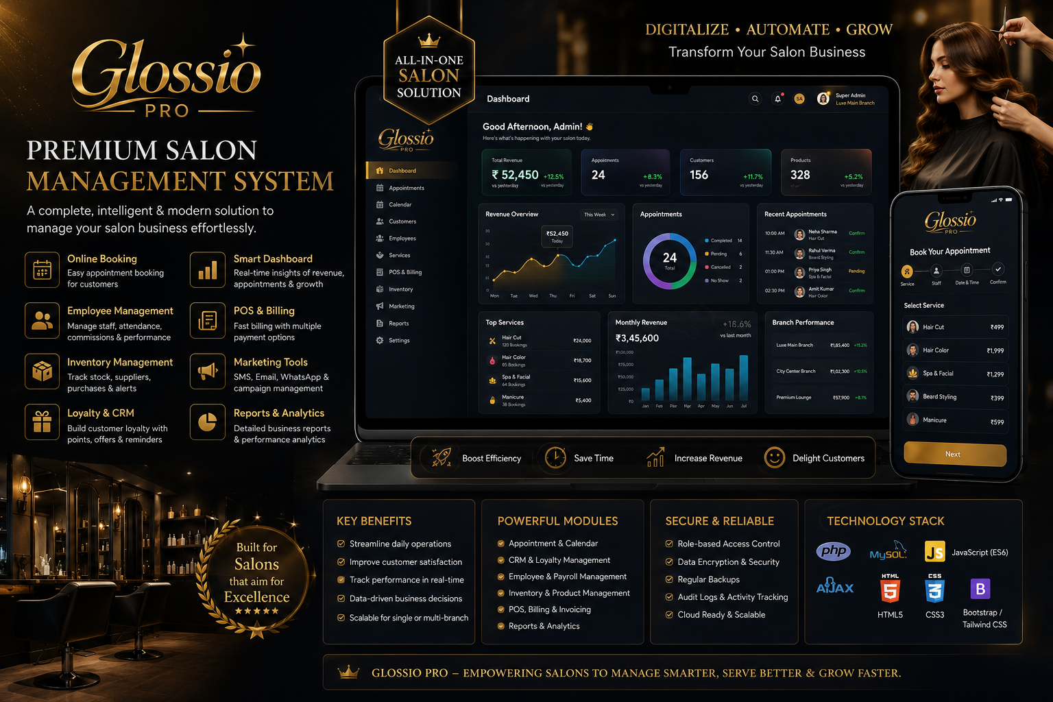 Glossio Pro – Premium Salon Management System